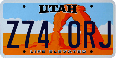 UT license plate Z740RJ