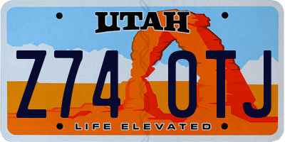 UT license plate Z740TJ