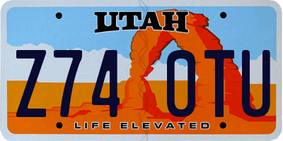 UT license plate Z740TU