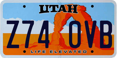 UT license plate Z740VB