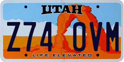 UT license plate Z740VM