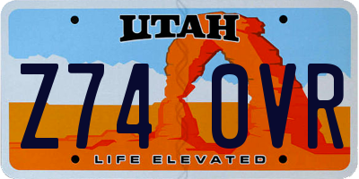 UT license plate Z740VR