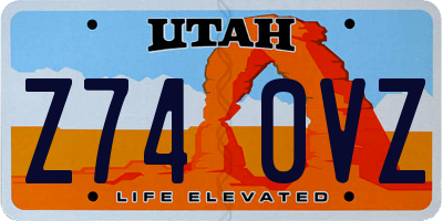 UT license plate Z740VZ
