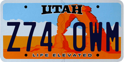 UT license plate Z740WM