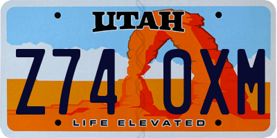 UT license plate Z740XM