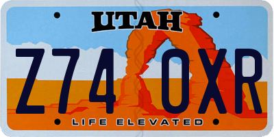 UT license plate Z740XR