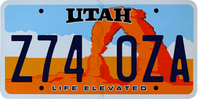 UT license plate Z740ZA