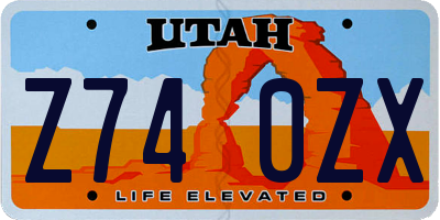 UT license plate Z740ZX