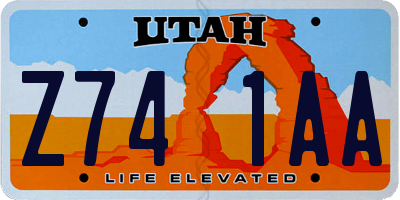 UT license plate Z741AA