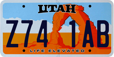 UT license plate Z741AB