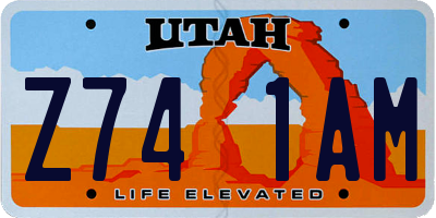 UT license plate Z741AM
