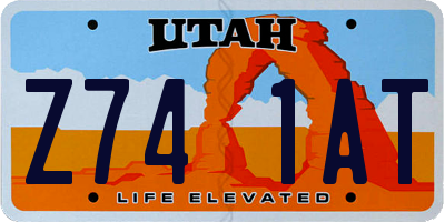 UT license plate Z741AT