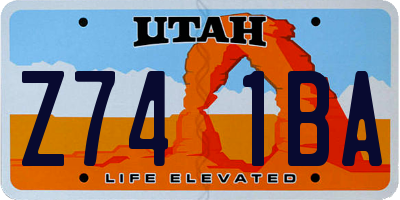UT license plate Z741BA