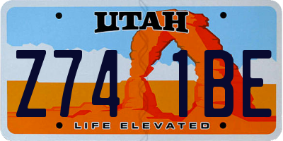 UT license plate Z741BE