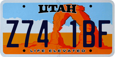 UT license plate Z741BF