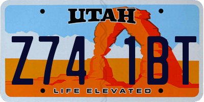 UT license plate Z741BT