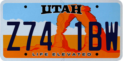 UT license plate Z741BW