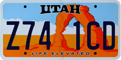 UT license plate Z741CD