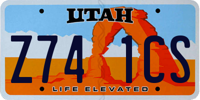 UT license plate Z741CS