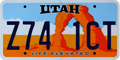 UT license plate Z741CT