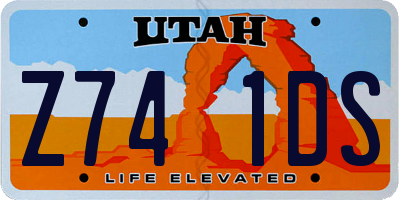 UT license plate Z741DS