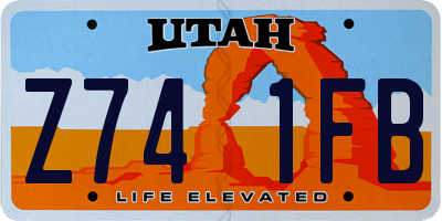 UT license plate Z741FB