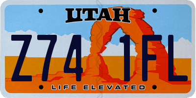 UT license plate Z741FL
