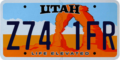 UT license plate Z741FR