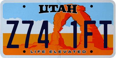 UT license plate Z741FT