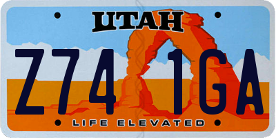 UT license plate Z741GA