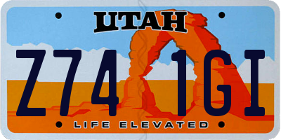 UT license plate Z741GI