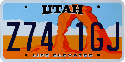 UT license plate Z741GJ