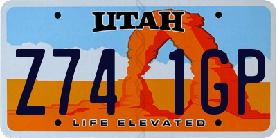 UT license plate Z741GP