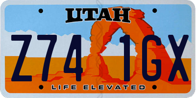 UT license plate Z741GX