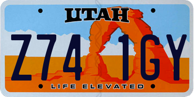UT license plate Z741GY