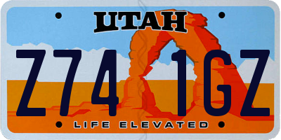 UT license plate Z741GZ