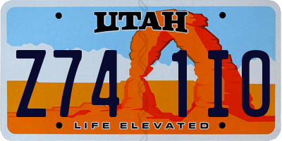 UT license plate Z741IO