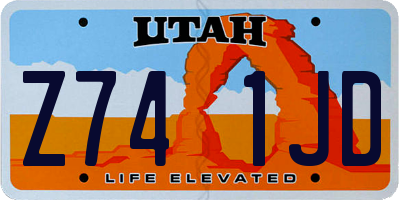 UT license plate Z741JD