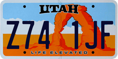 UT license plate Z741JF