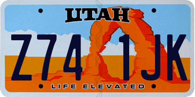 UT license plate Z741JK