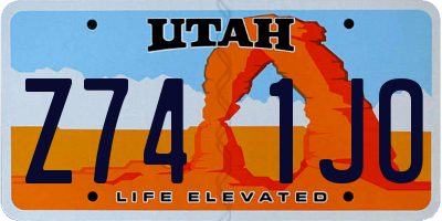 UT license plate Z741JO