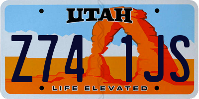 UT license plate Z741JS