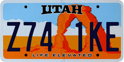 UT license plate Z741KE