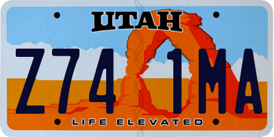 UT license plate Z741MA
