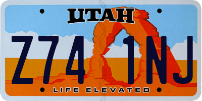 UT license plate Z741NJ