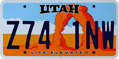 UT license plate Z741NW