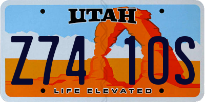 UT license plate Z741OS