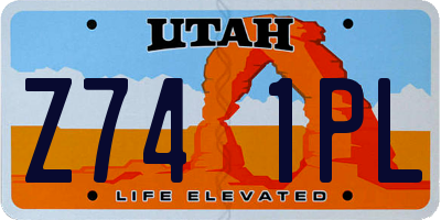 UT license plate Z741PL