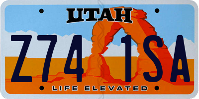 UT license plate Z741SA