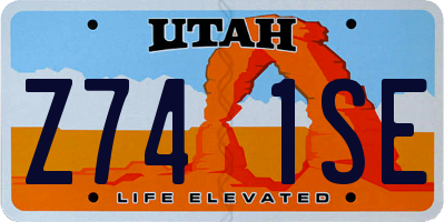 UT license plate Z741SE